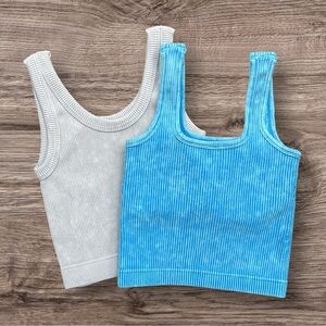 2-Pack Zenana Ribbed Built In Bra Tanks